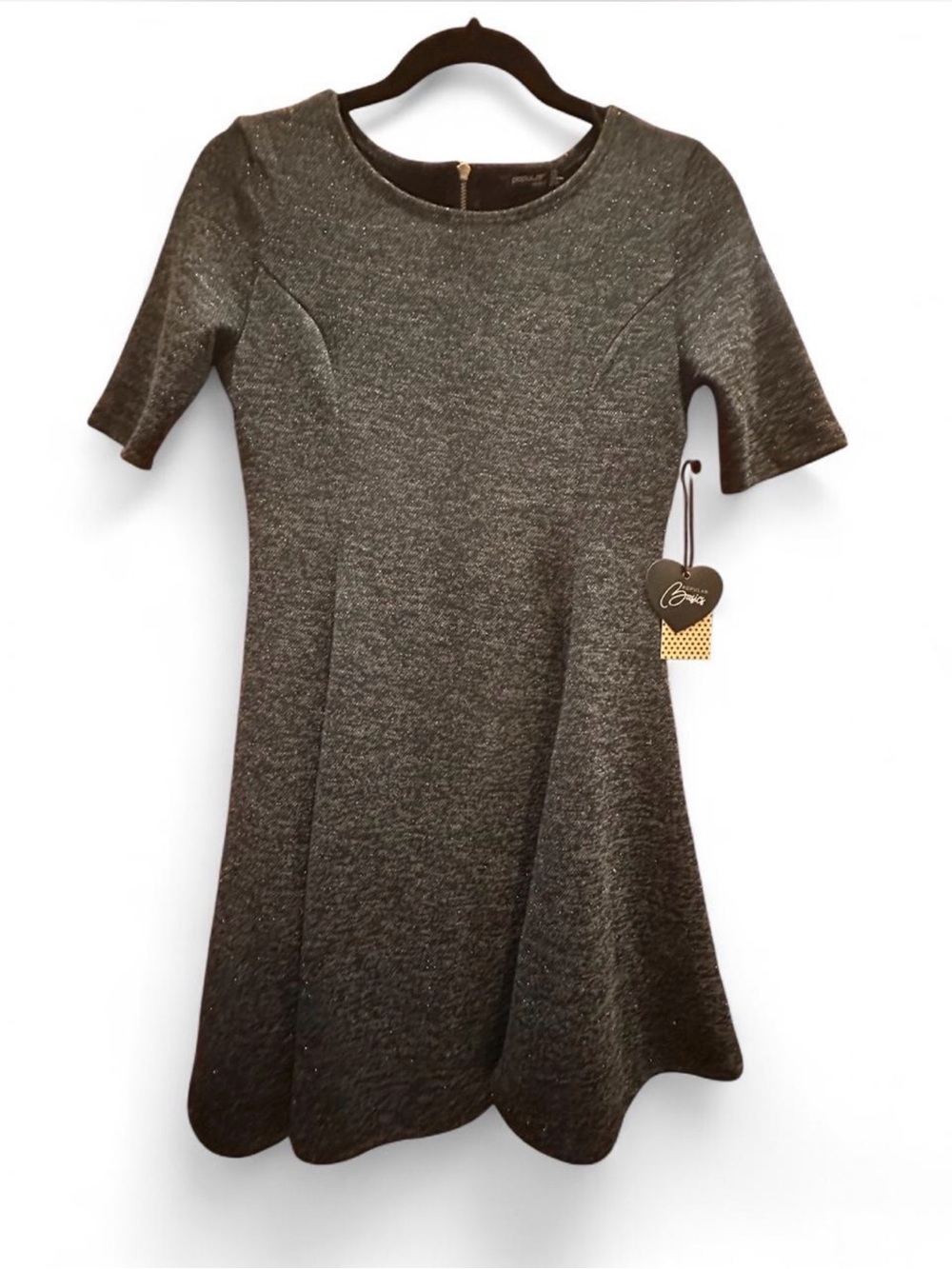 NWT’s Sparkly Kids Metallic Charcoal Fit-and-Flare Dress - Popular Basics